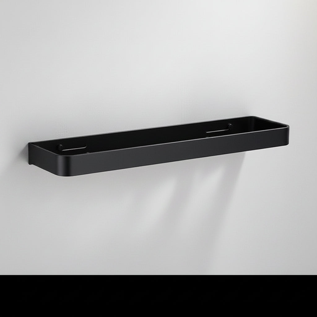 Black Aluminium Wall Shelf with Perforated Drainage Base