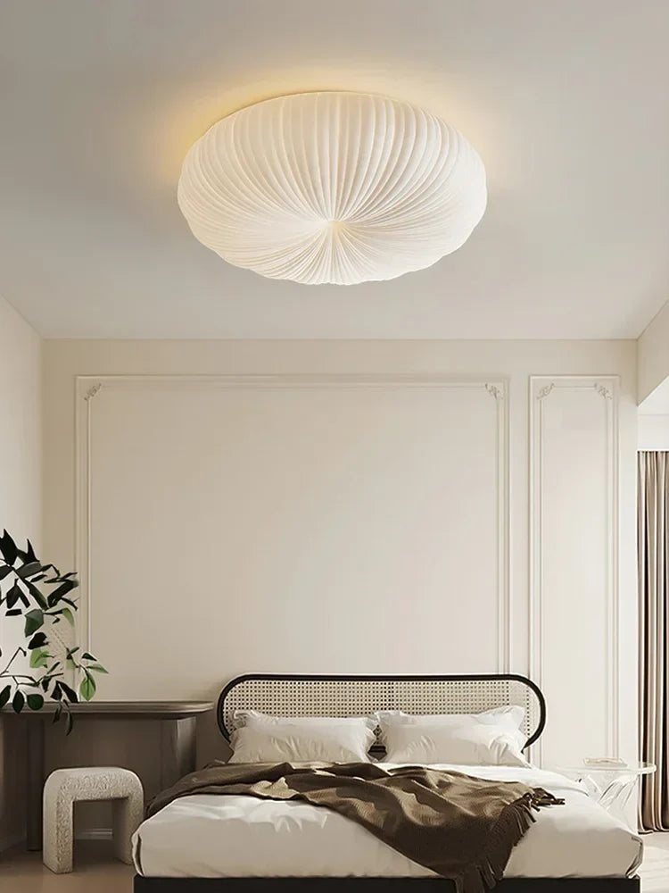 Minimalist Shell-Inspired Ceiling Light with Organic Japandi Design