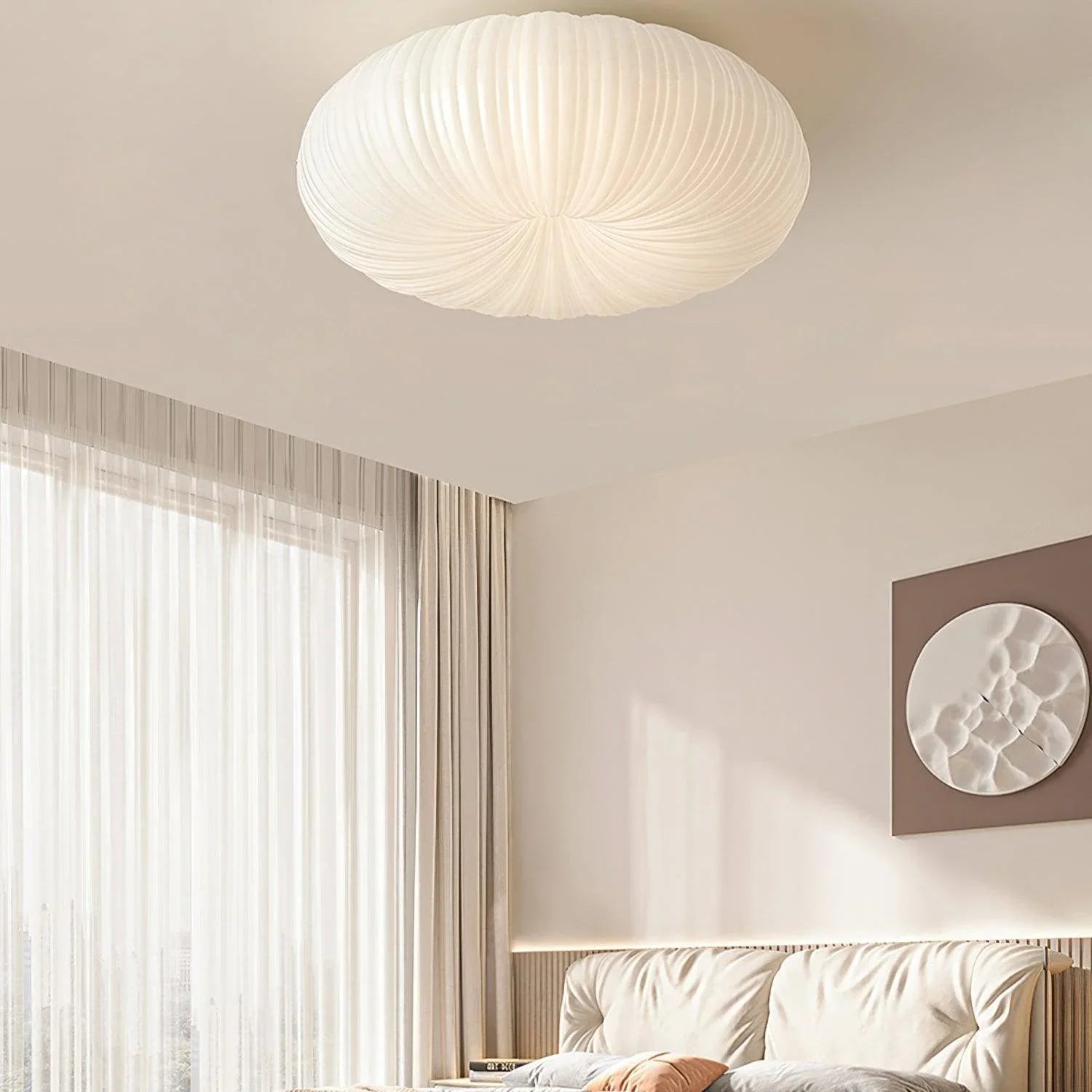 Minimalist Shell-Inspired Ceiling Light with Organic Japandi Design