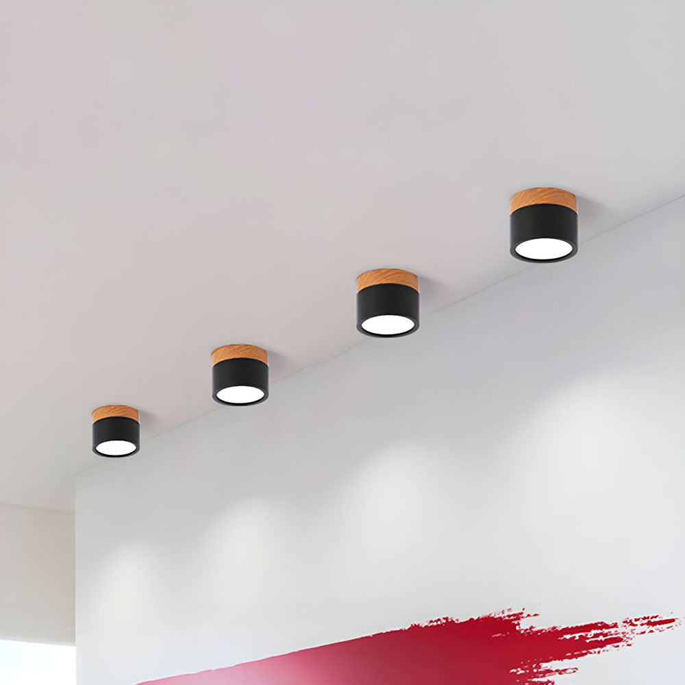 Modern Cylinder LED Flush Mount Ceiling Light with Compact Aluminium Design