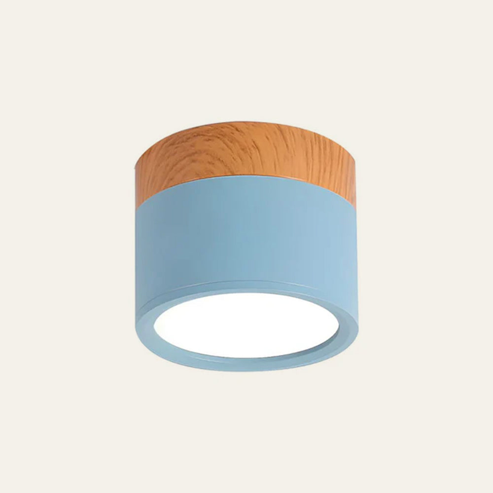 Modern Cylinder LED Flush Mount Ceiling Light with Compact Aluminium Design