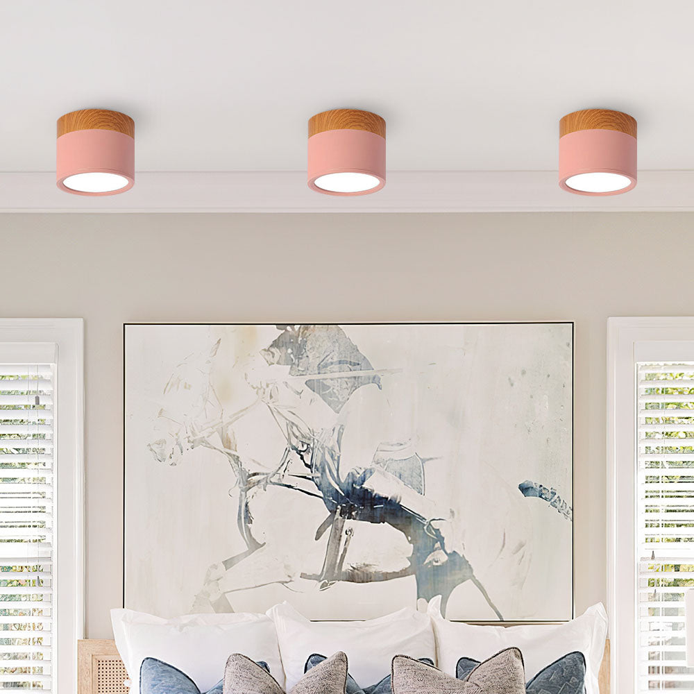 Modern Cylinder LED Flush Mount Ceiling Light with Compact Aluminium Design
