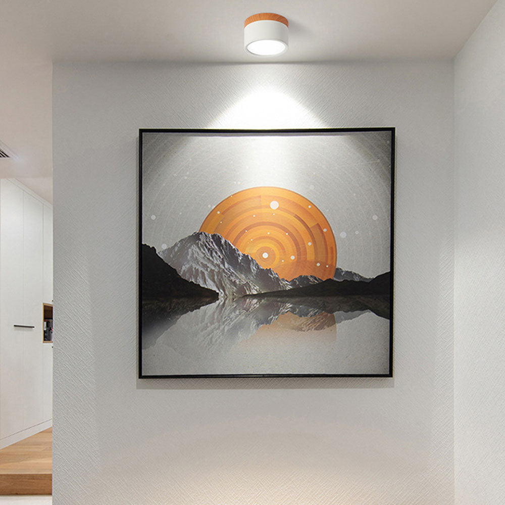 Modern Cylinder LED Flush Mount Ceiling Light with Compact Aluminium Design