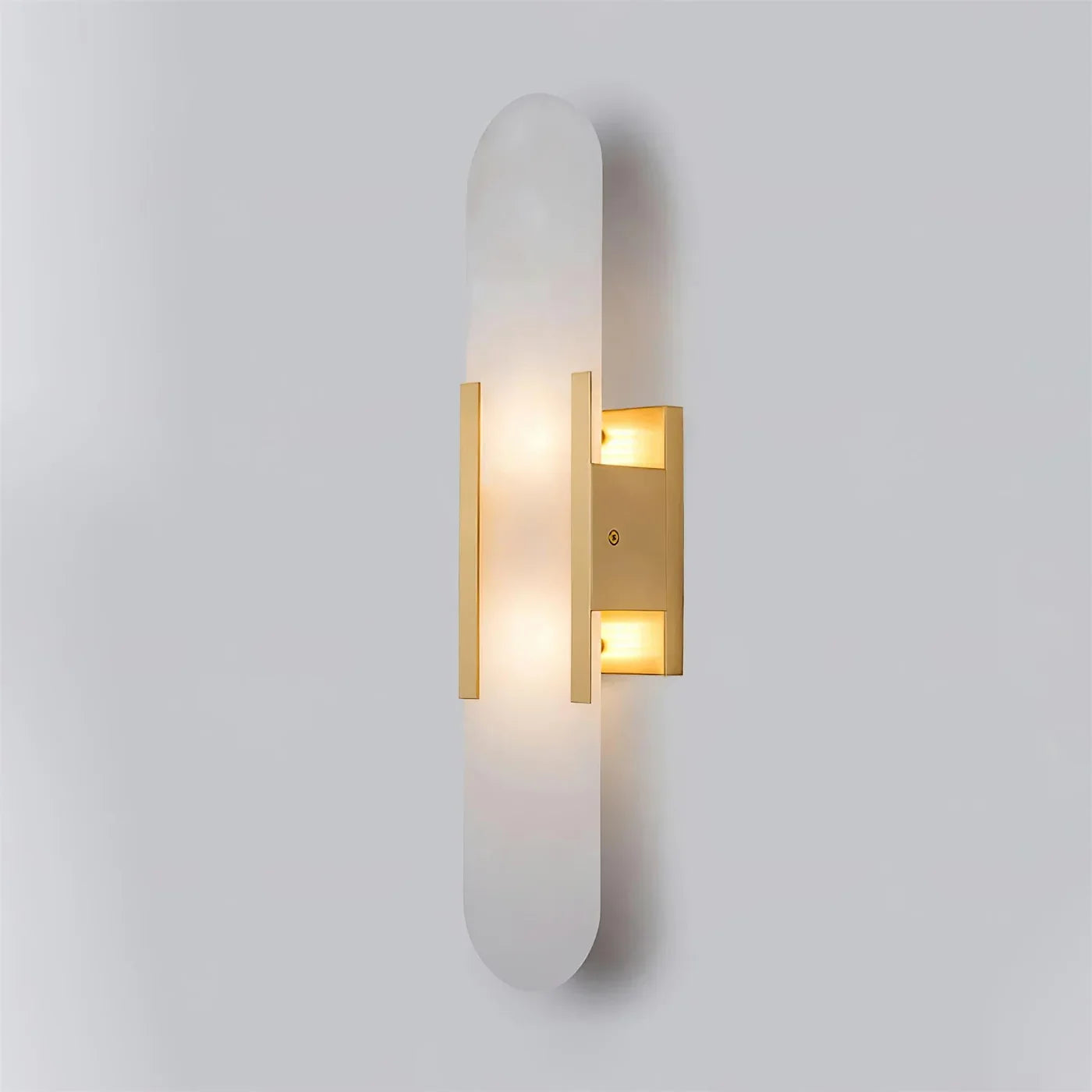 Modern Alabaster Wall Light with Gold Details