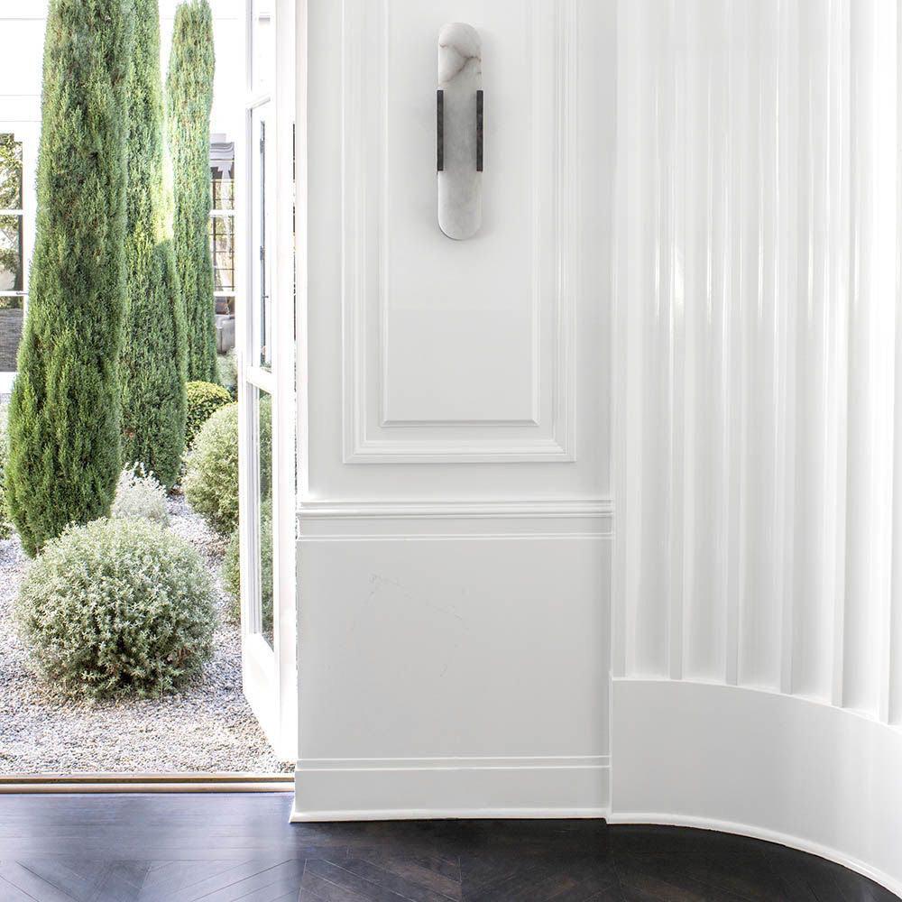 Modern Alabaster Wall Light with Gold Details
