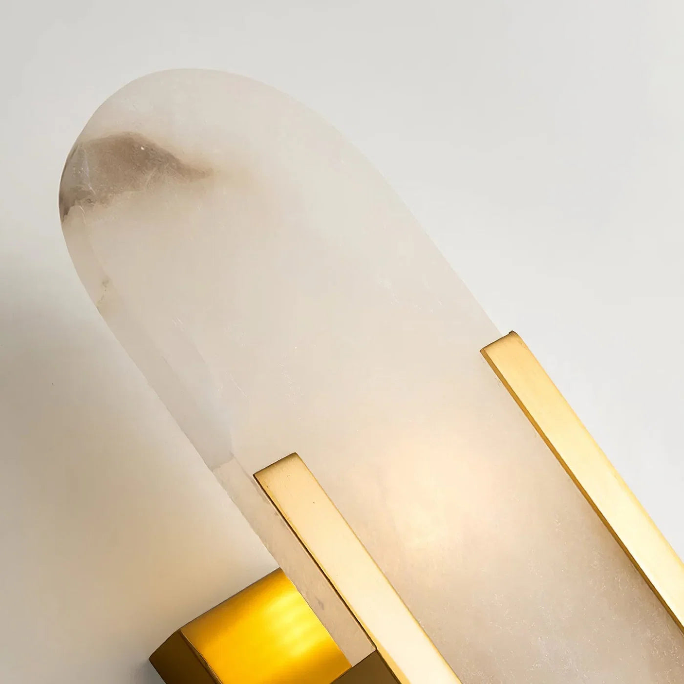 Modern Alabaster Wall Light with Gold Details