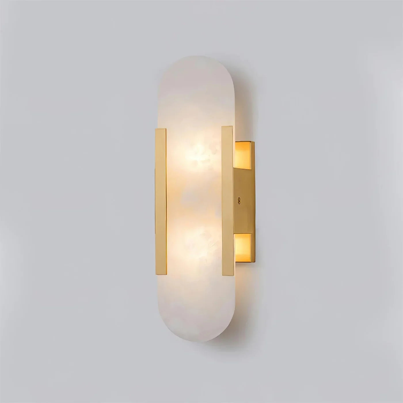 Modern Alabaster Wall Light with Gold Details