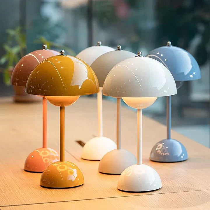Contemporary Nordic Mushroom Table Lamp with 3 Brightness Levels
