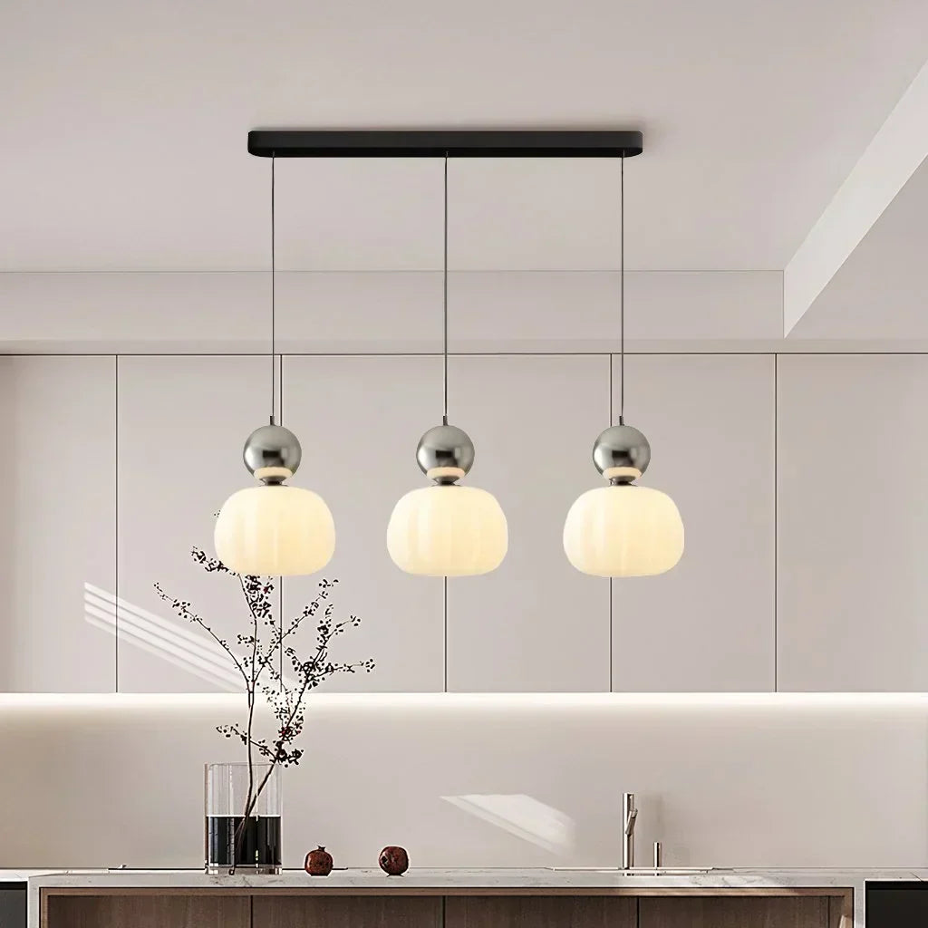Modern Nordic LED Glass Ceiling Lamp with Adjustable Cord