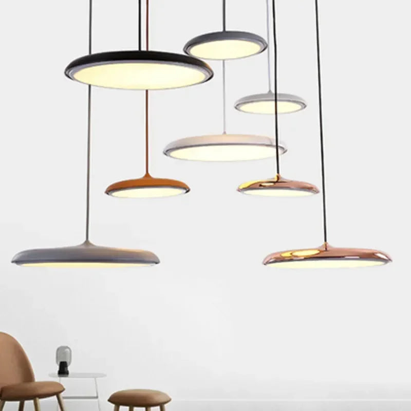 Modern LED Pendant Light – Ultra-Thin Disc Shade Ceiling Lamp for Living Room or Dining Room