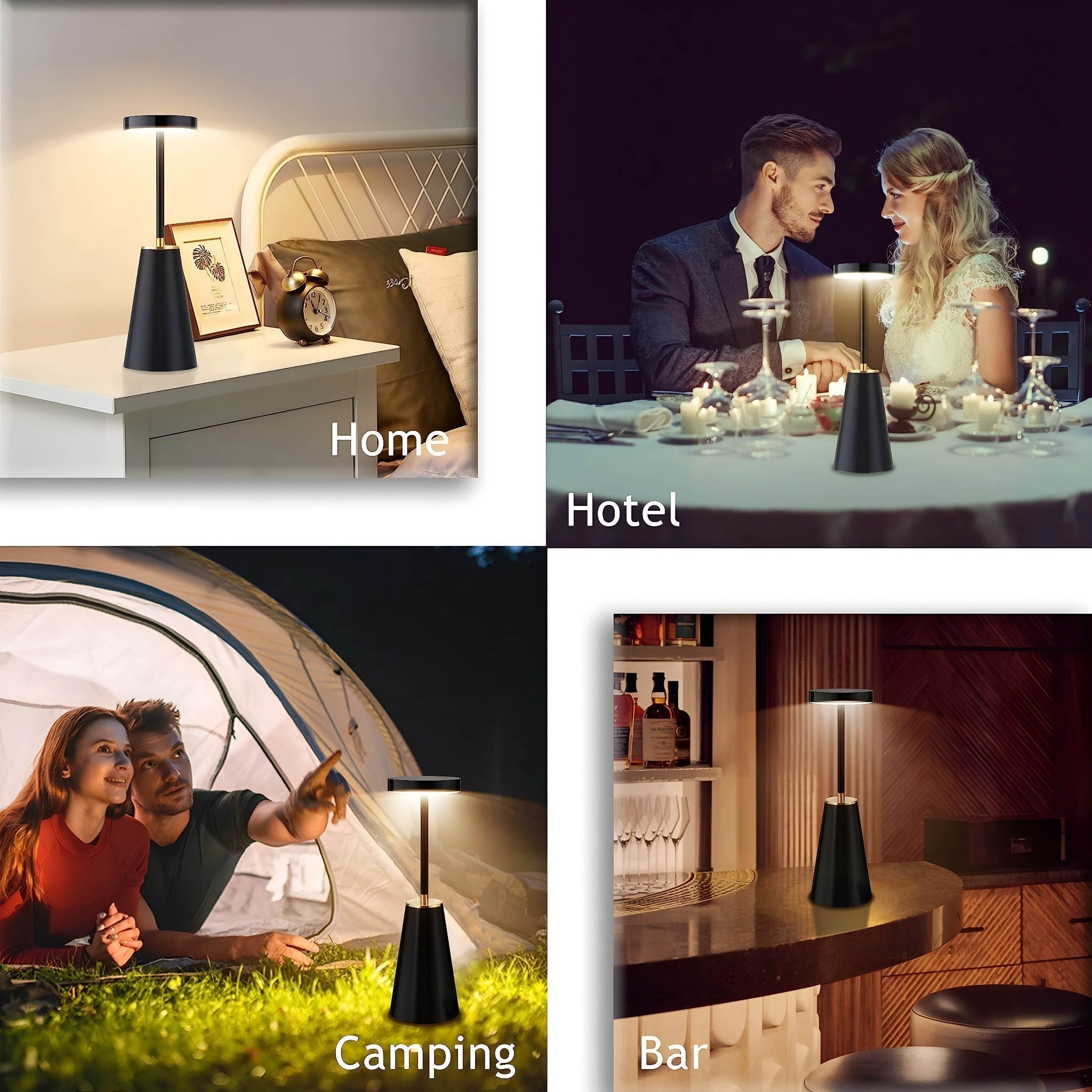 Rechargeable Cordless Metal Table Lamp with Touch Control and Adjustable Colour Temperature