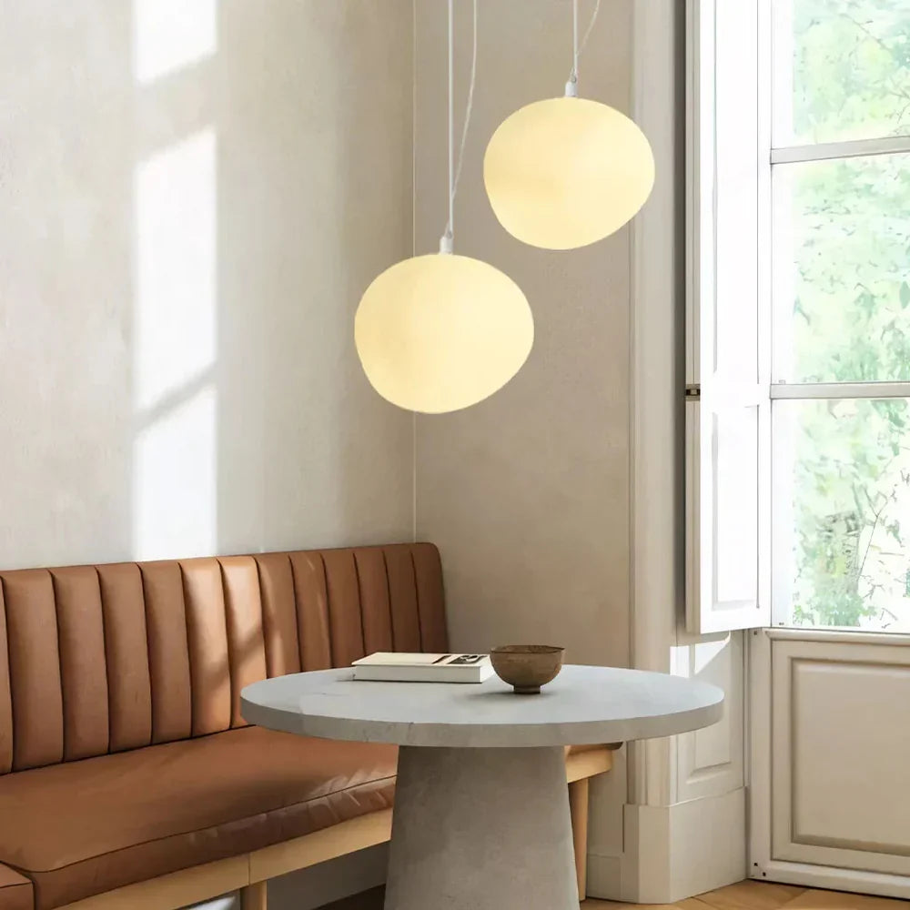 Modern Organic Pendant Light – Round Irregular Ceiling Lamp with Minimalist Design
