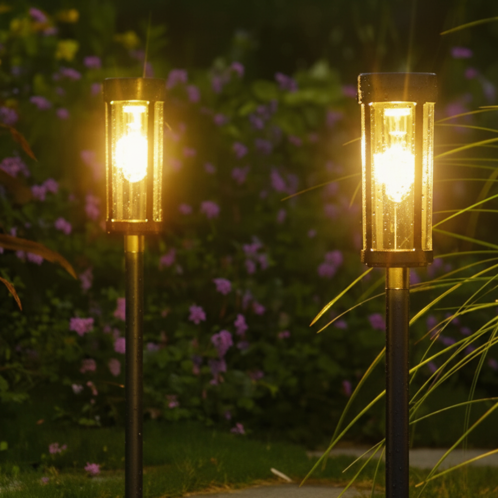 Modern Outdoor Garden Stake Lamps with Automatic Dusk-to-Dawn Lighting