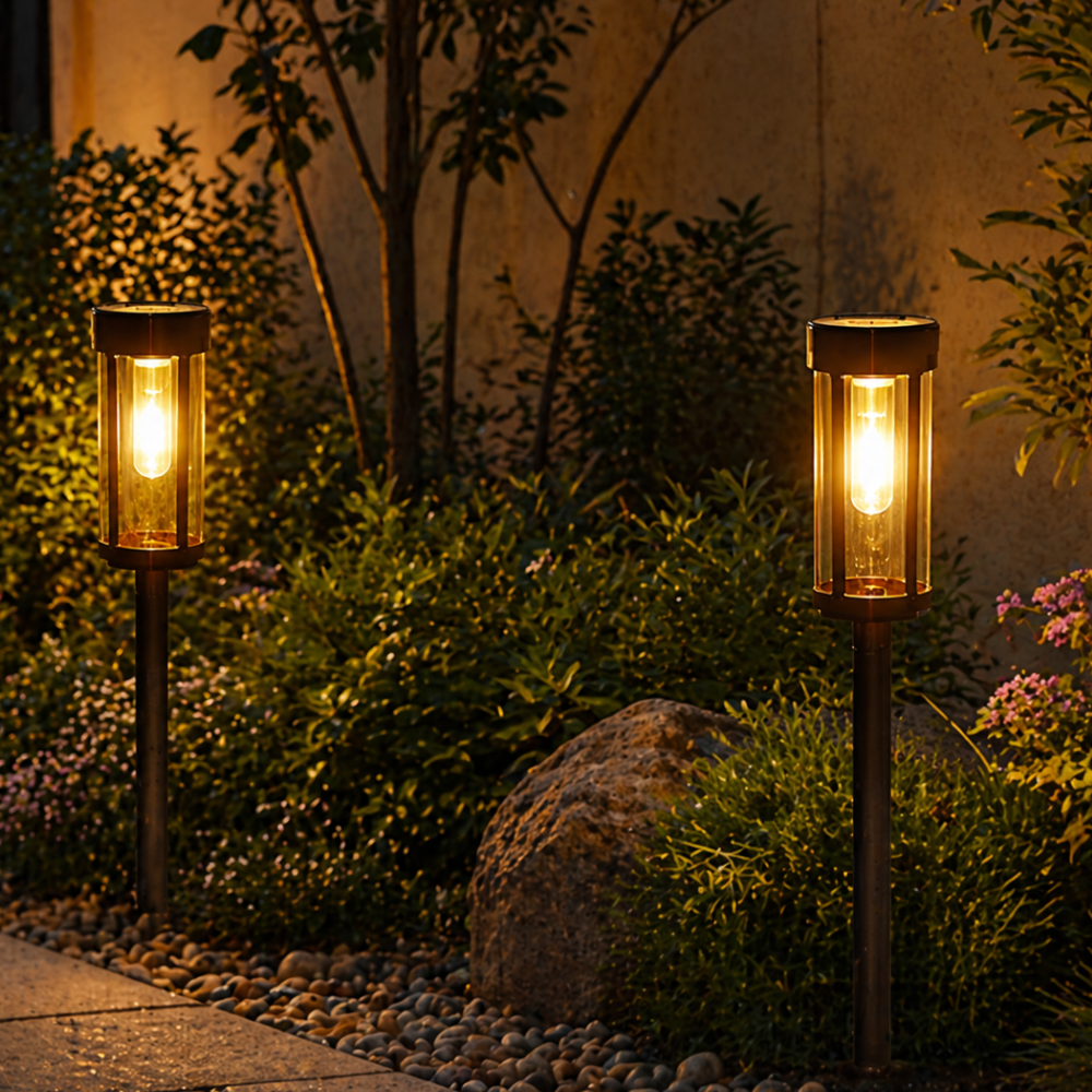 Modern Outdoor Garden Stake Lamps with Automatic Dusk-to-Dawn Lighting