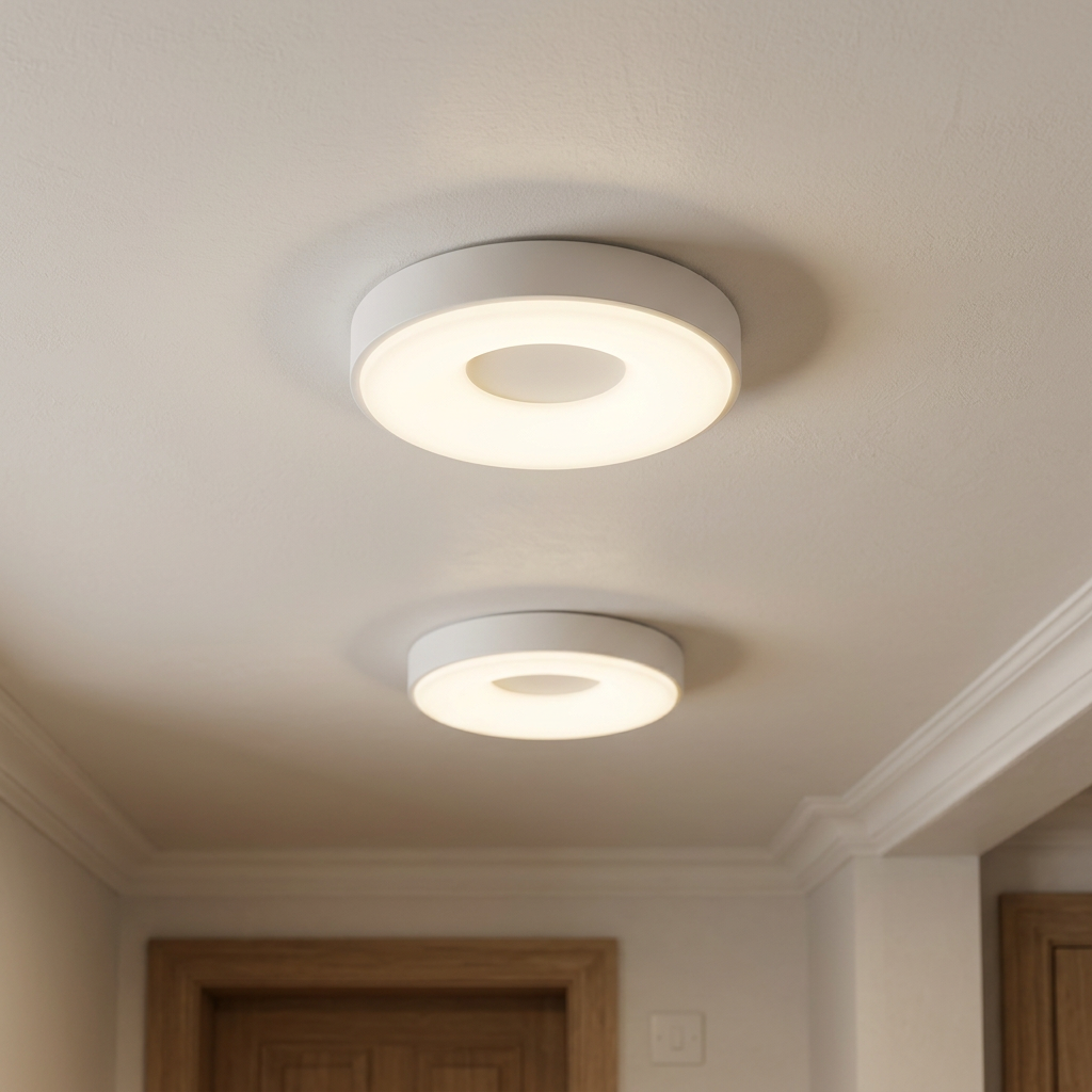 Modern Round LED Ceiling Light with Adjustable Color Temperature and Minimalist Design