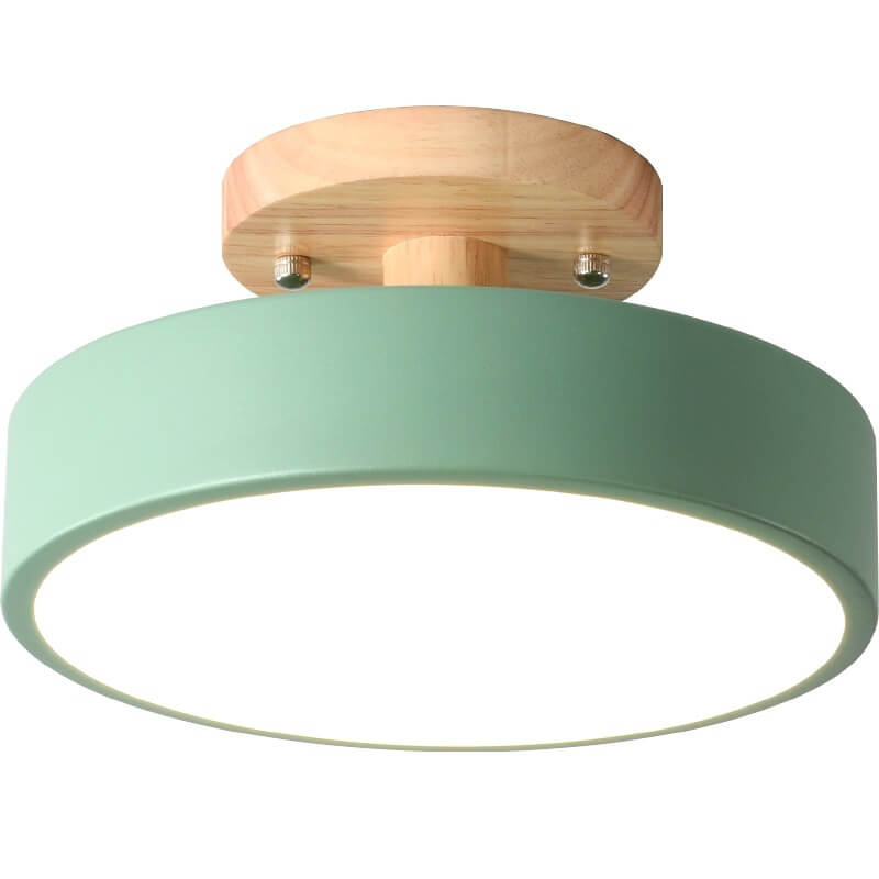 Modern Round Semi-Flush Mount LED Ceiling Light with Adjustable Color Temperature