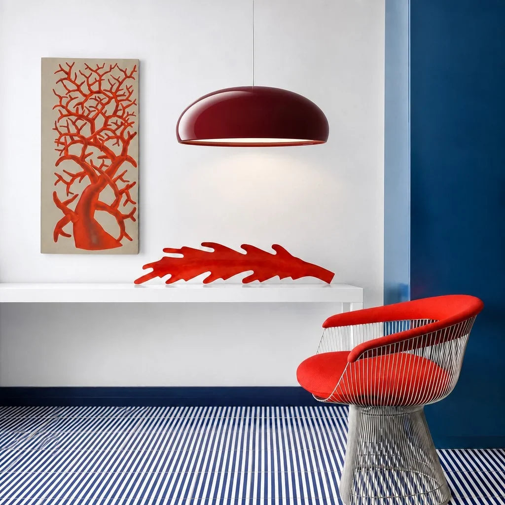 Nordic Colorful Metal Bowl Pendant Light with LED Lighting for Modern Interiors