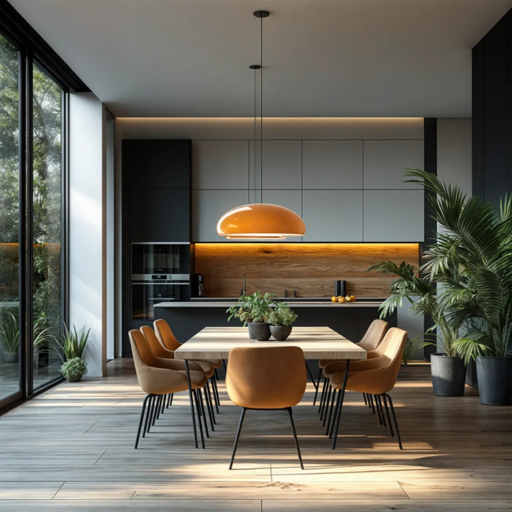 Nordic Colorful Metal Bowl Pendant Light with LED Lighting for Modern Interiors