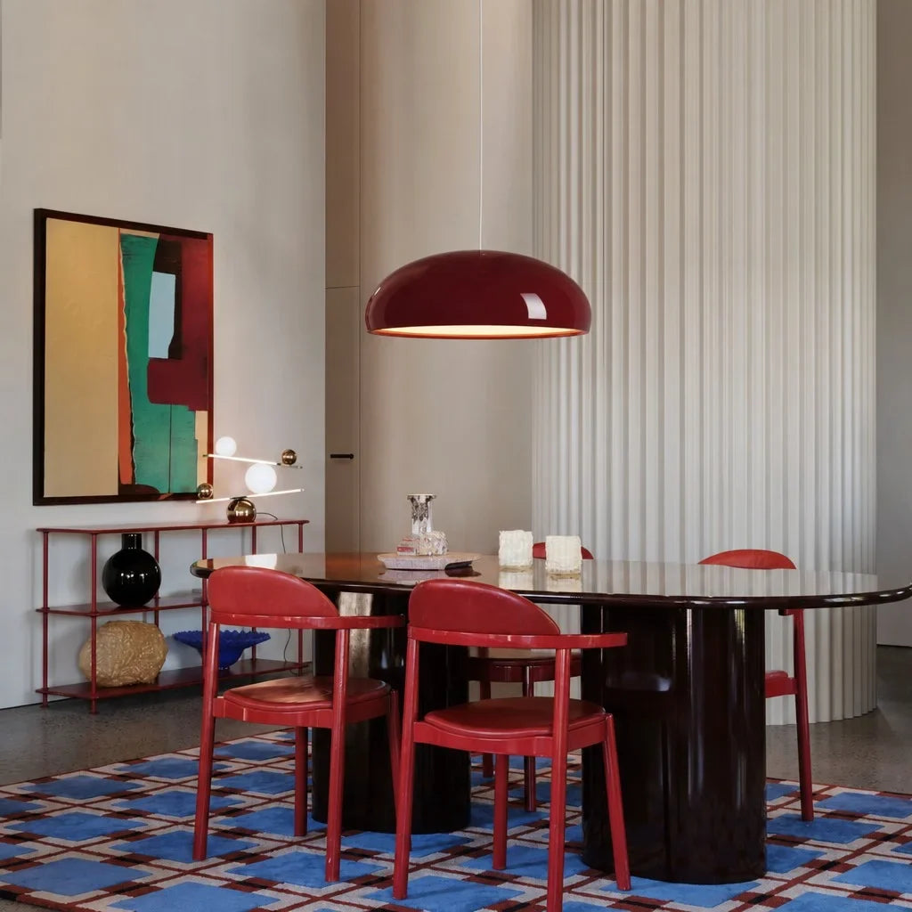 Nordic Colorful Metal Bowl Pendant Light with LED Lighting for Modern Interiors
