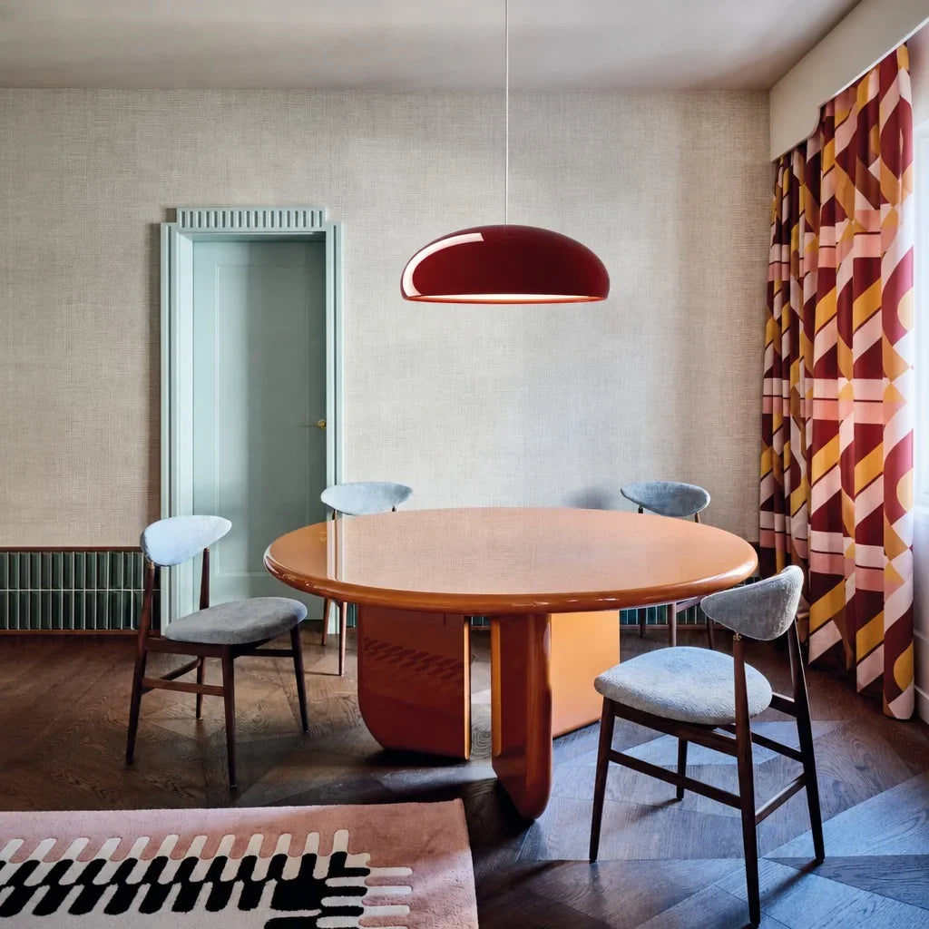 Nordic Colorful Metal Bowl Pendant Light with LED Lighting for Modern Interiors