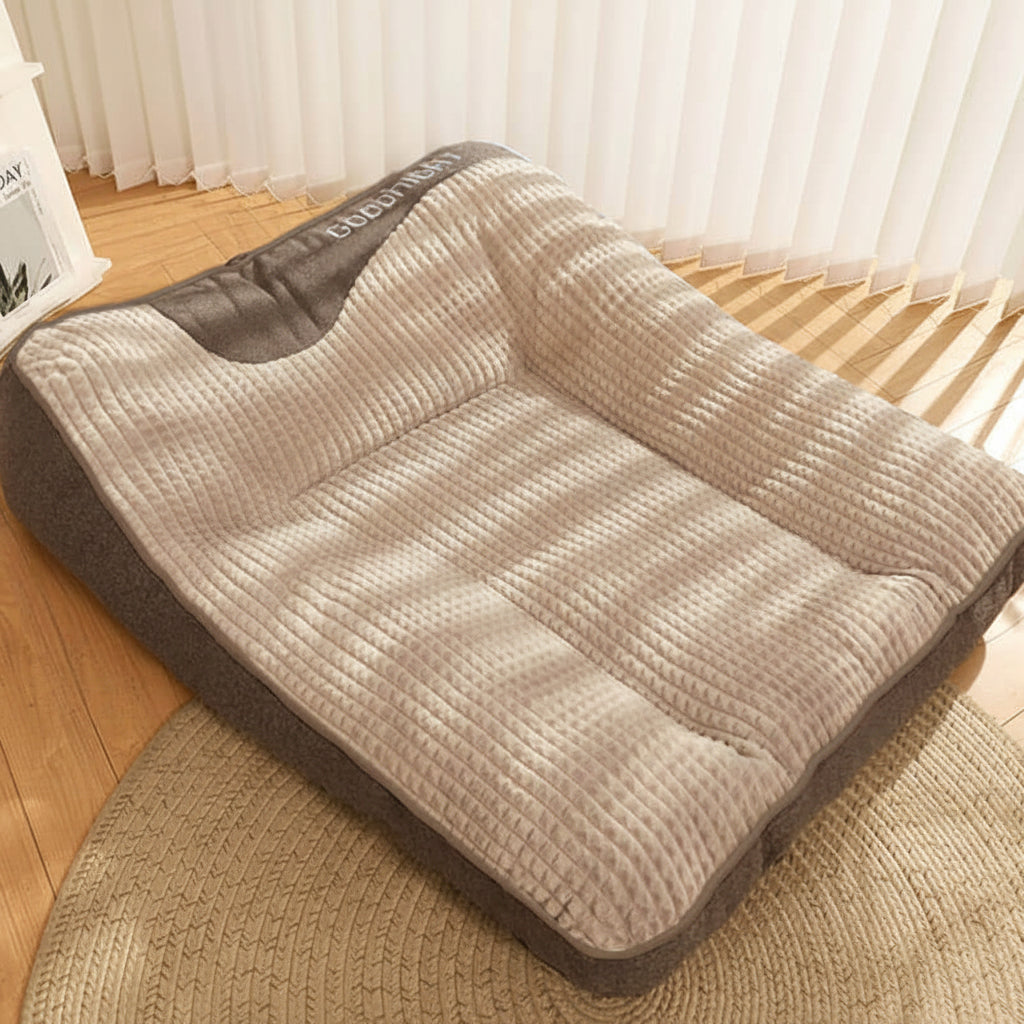 Dog Bed with Raised Headrest