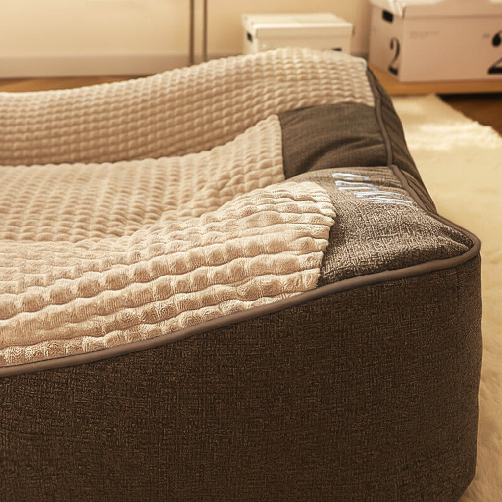 Dog Bed with Raised Headrest
