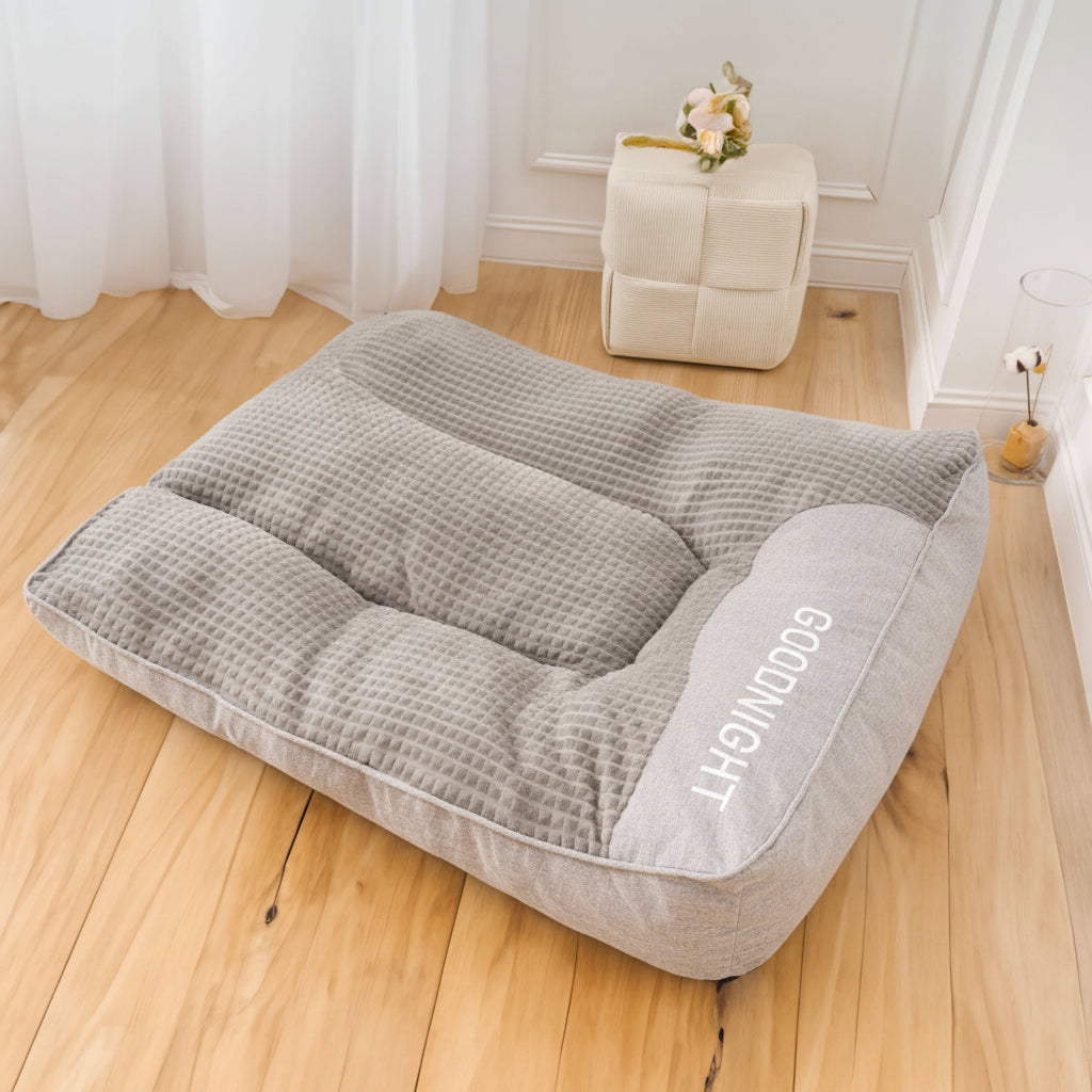 Dog Bed with Raised Headrest