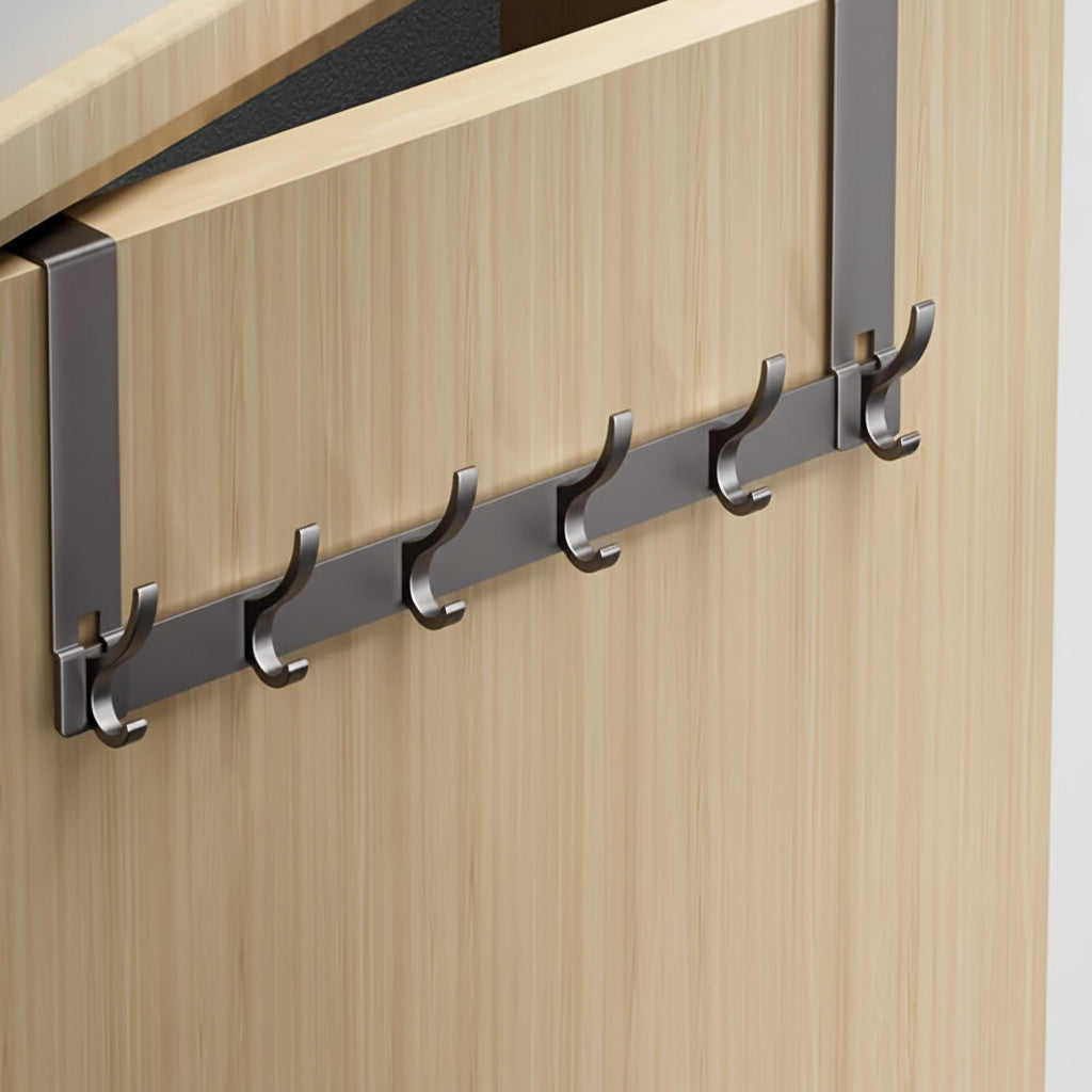 Over-the-Door Coat Rack with Multiple Double Hooks – No-Drill Aluminum Door Hanger