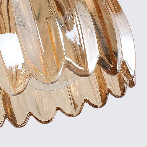 Petite Glass Flower Pendant Light with Elegant Petal Design