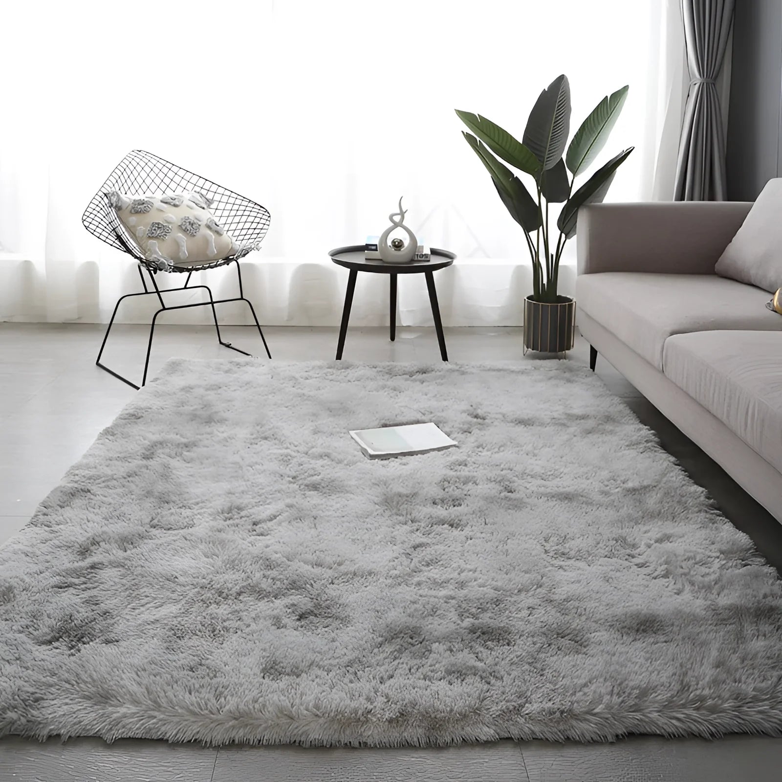 Plush Area Rug Mat with Soft Texture and Cozy Minimalist Design