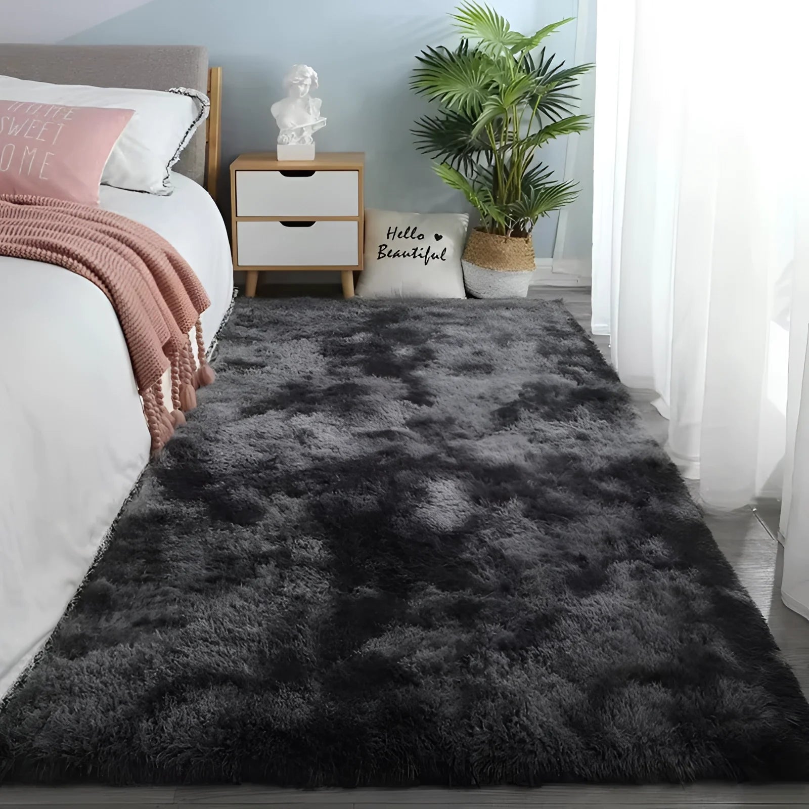 Plush Area Rug Mat with Soft Texture and Cozy Minimalist Design