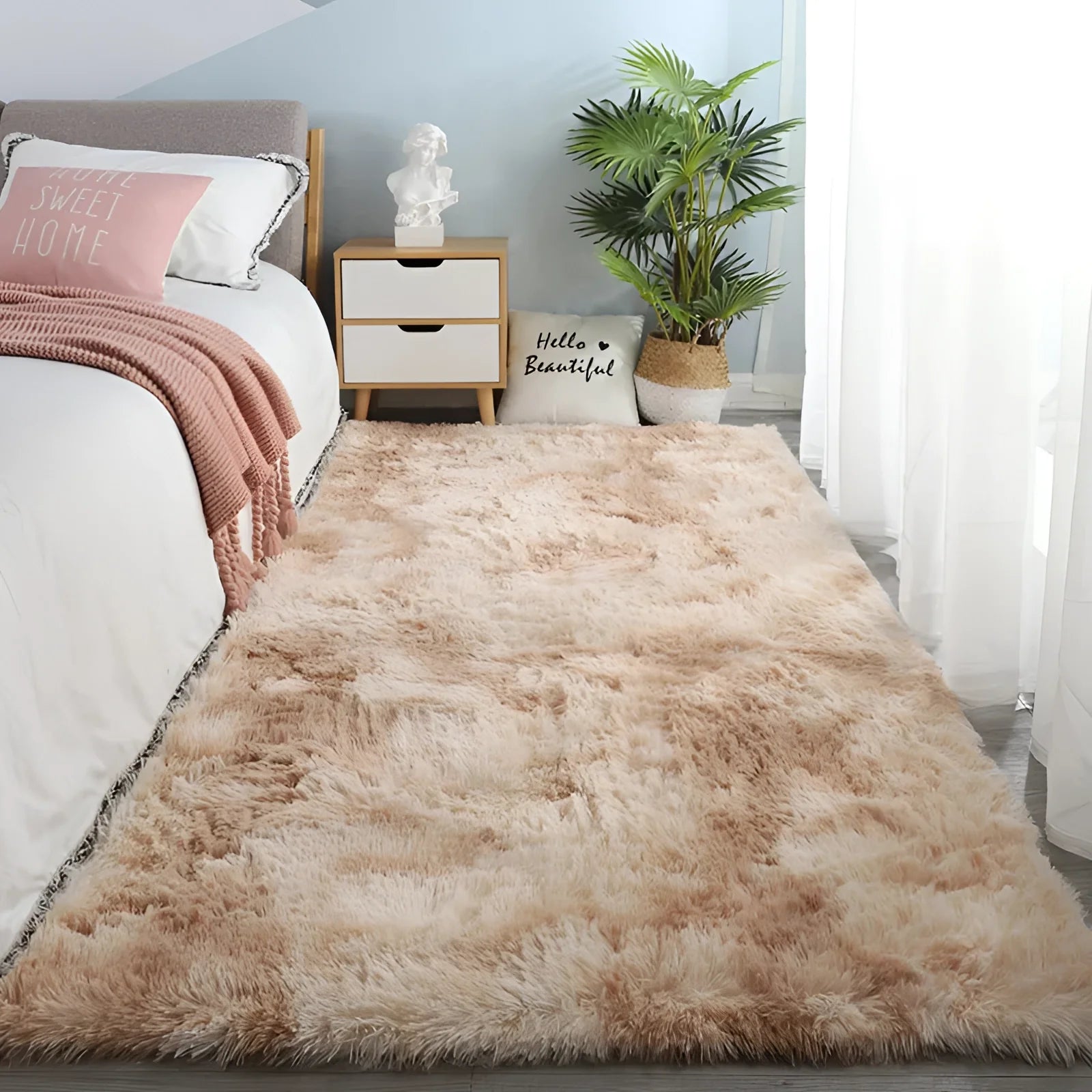 Plush Area Rug Mat with Soft Texture and Cozy Minimalist Design