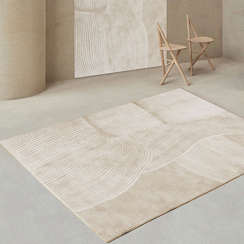 Polyester Area Rug with Multicolor Striped Design for Modern Interiors