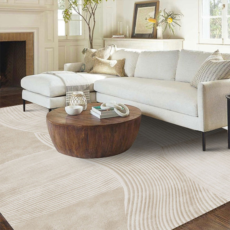 Polyester Area Rug with Multicolor Striped Design for Modern Interiors