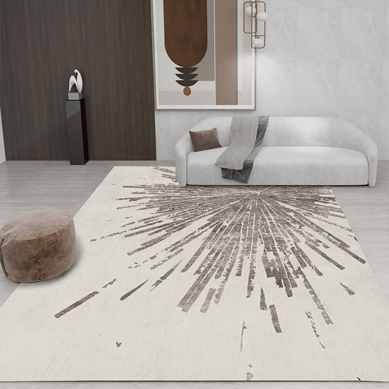 Polyester Area Rug with Multicolor Striped Design for Modern Interiors