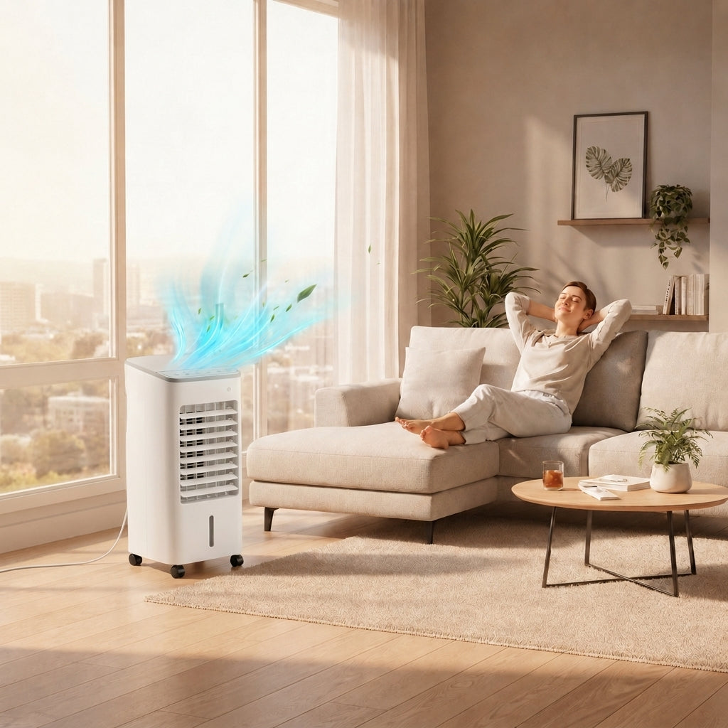 Portable 3-in-1 Air Cooler with Fan, Humidifier and 24-Hour Timer