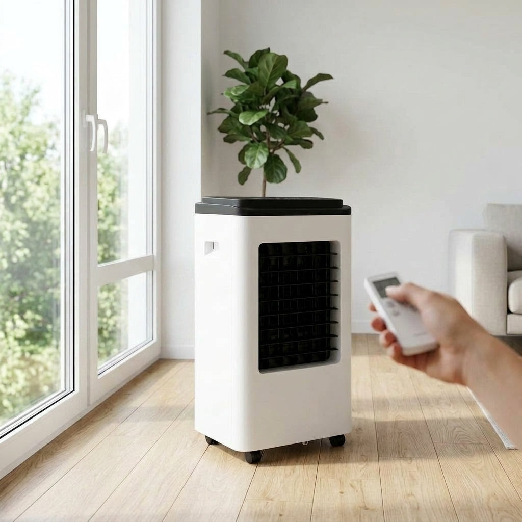 Portable Indoor Air Cooler with Remote Control, Cooling and Fan Modes