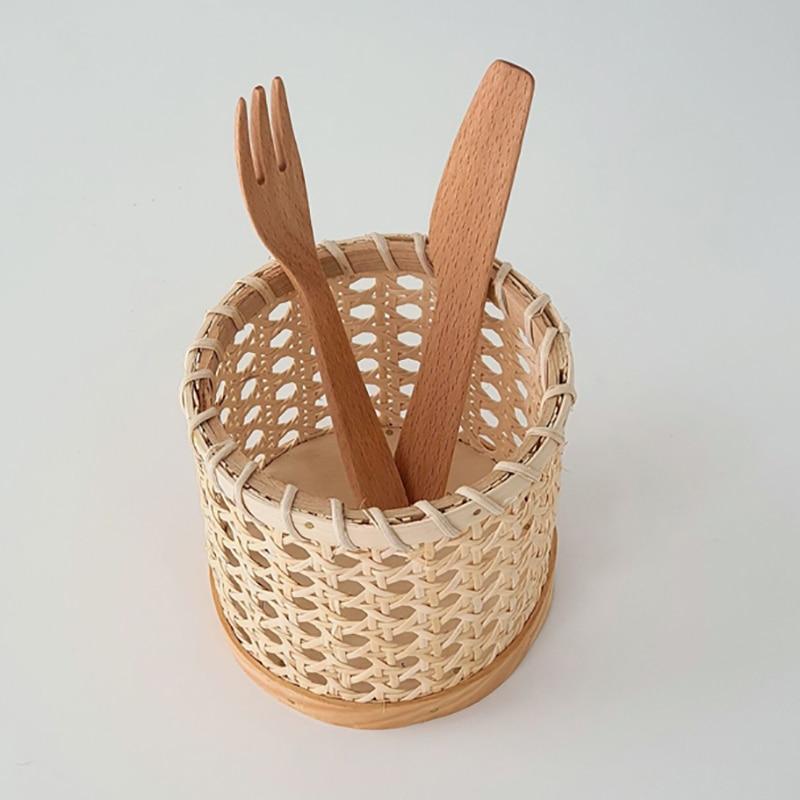 Rattan Cutlery Organiser for Kitchen Drawers and Dining Storage