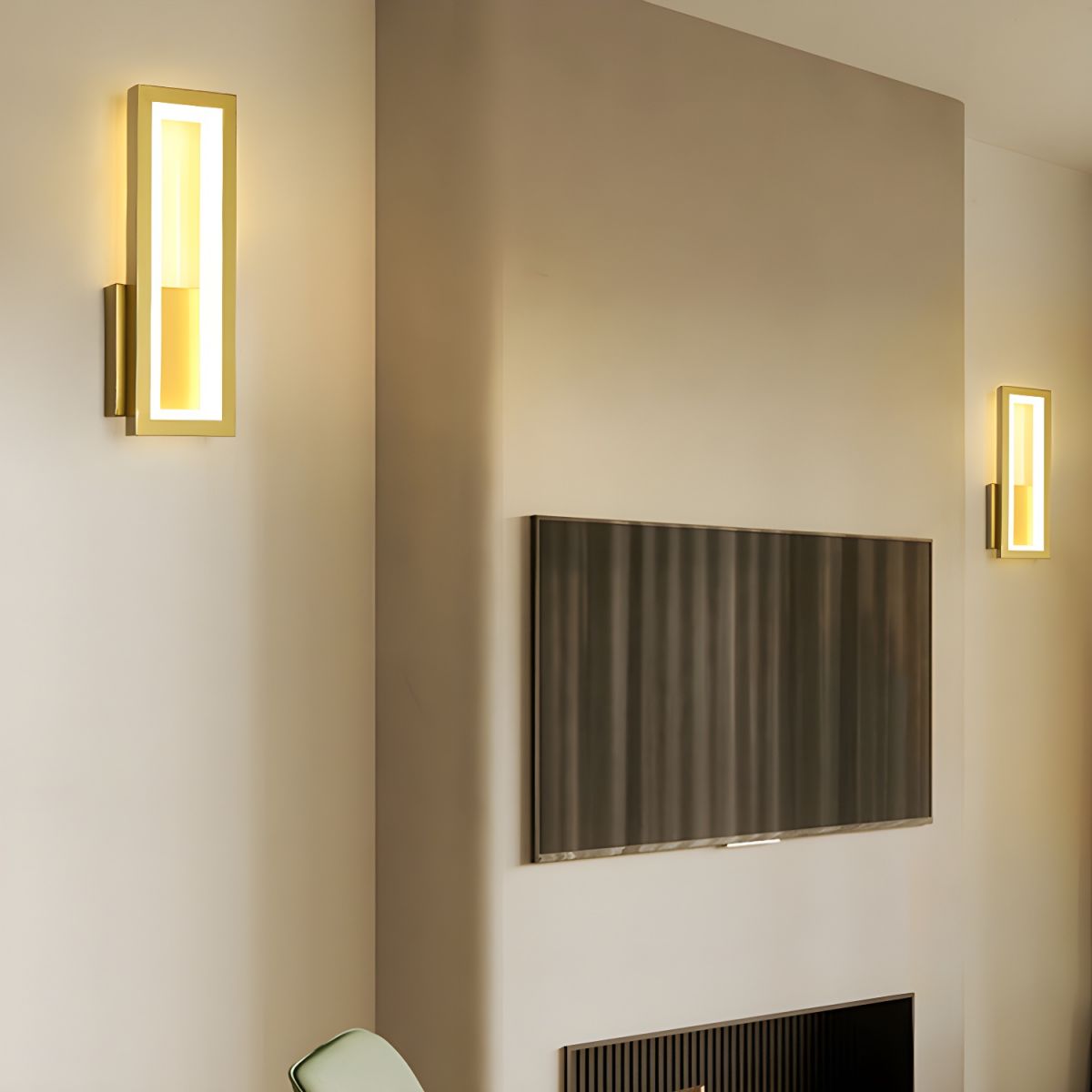 Rectangular LED Wall Light with Illuminated Frame