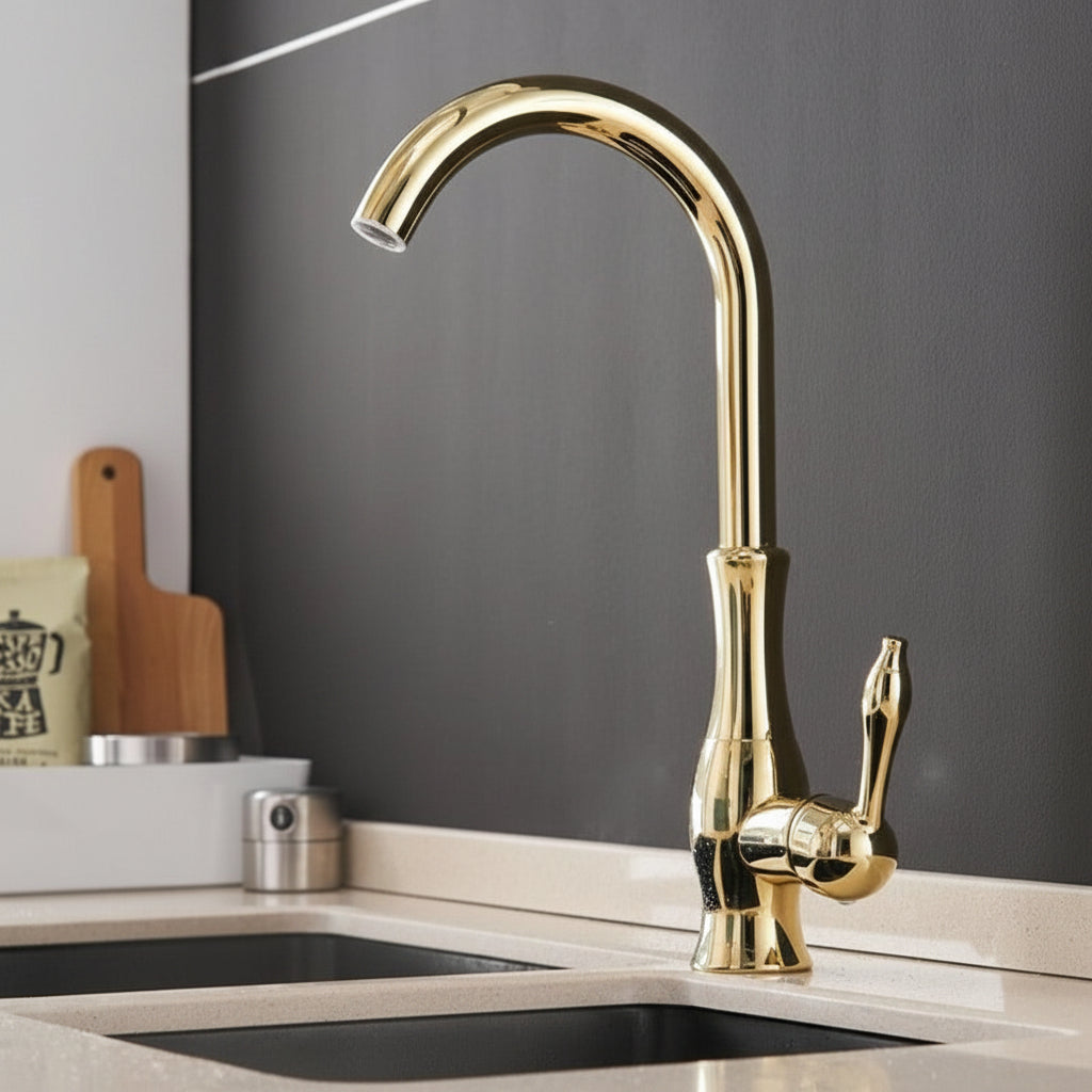 Retractable Kitchen Faucet with Pull-Out Spray Head and Single Handle