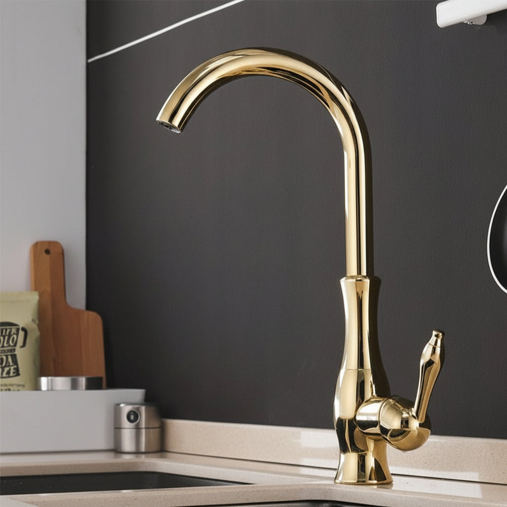 Retractable Kitchen Faucet with Pull-Out Spray Head and Single Handle