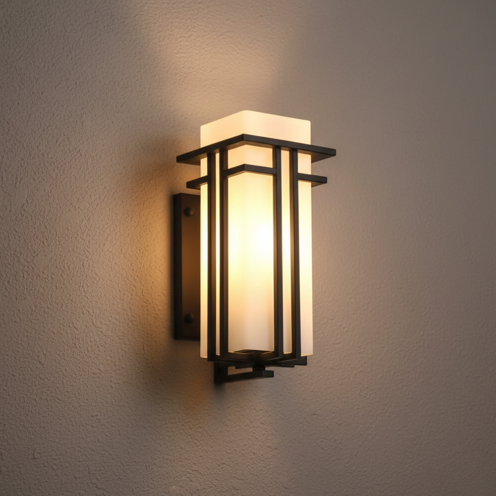 Glass Shade Retro Industrial IP65 Outdoor Wall Light