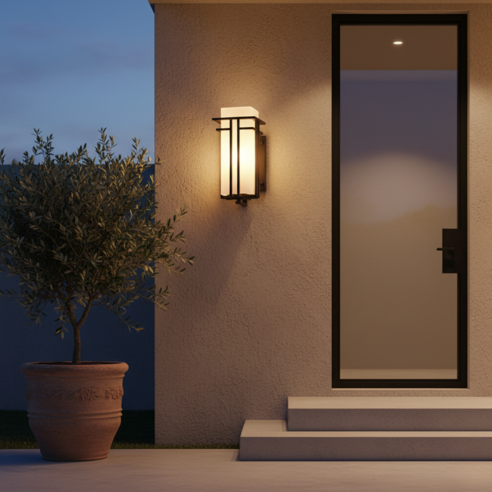 Glass Shade Retro Industrial IP65 Outdoor Wall Light
