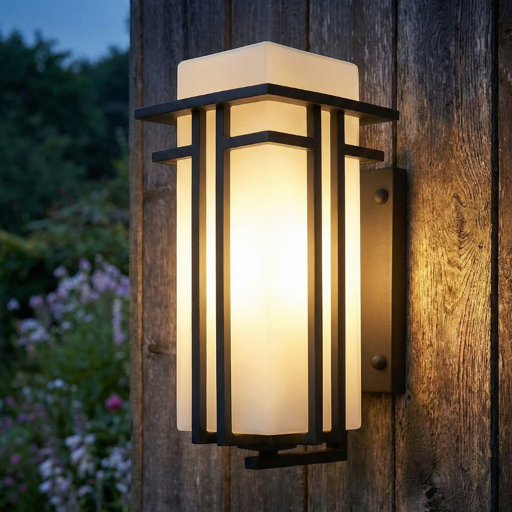 Glass Shade Retro Industrial IP65 Outdoor Wall Light