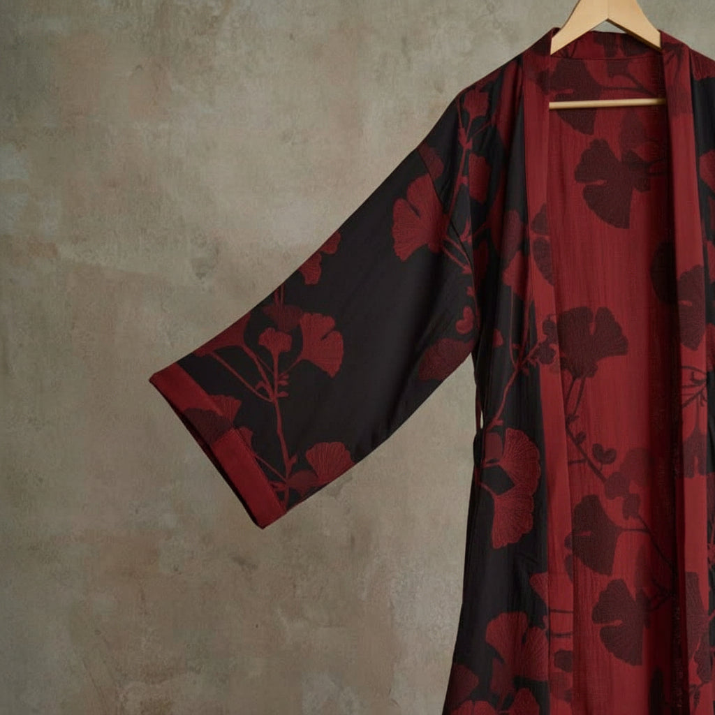 Reversible Cotton Kimono Bathrobe
