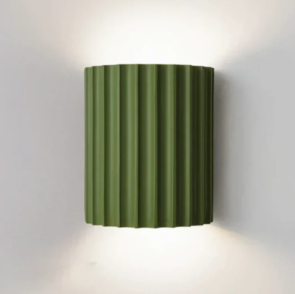 Ribbed Resin Wall Sconce with Up-and-Down Lighting