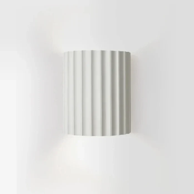 Ribbed Resin Wall Sconce with Up-and-Down Lighting