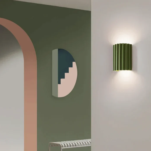 Ribbed Resin Wall Sconce with Up-and-Down Lighting