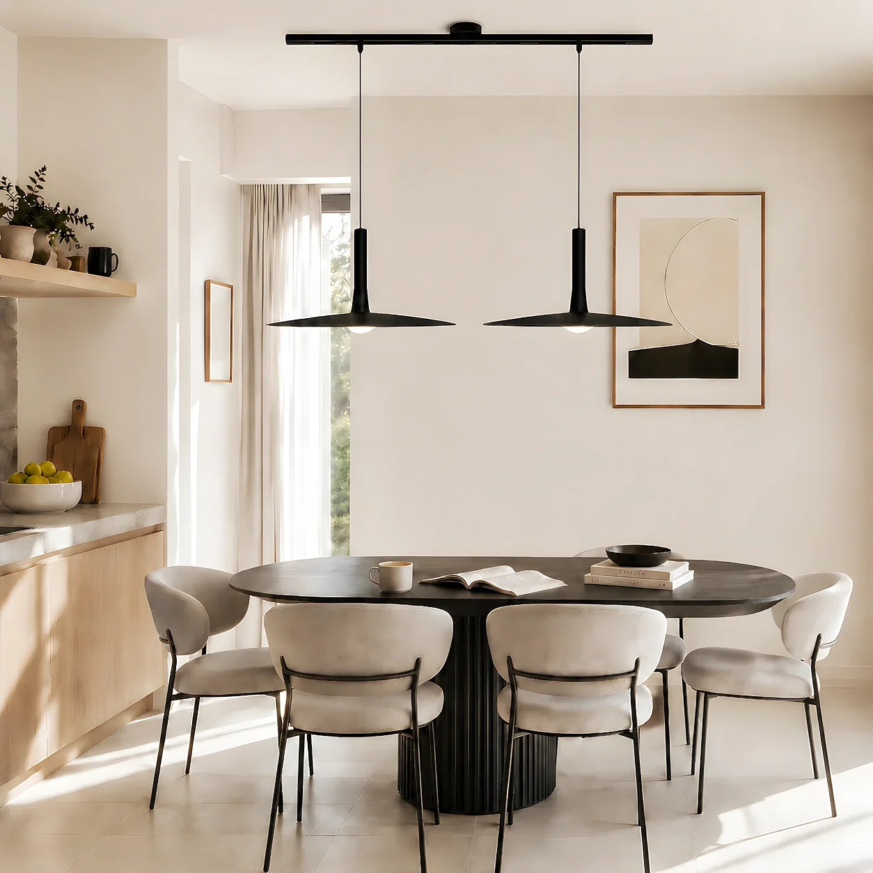 Rotatable Movable Ceiling Rail for Pendant Light with 360° Rotation and Sliding Track