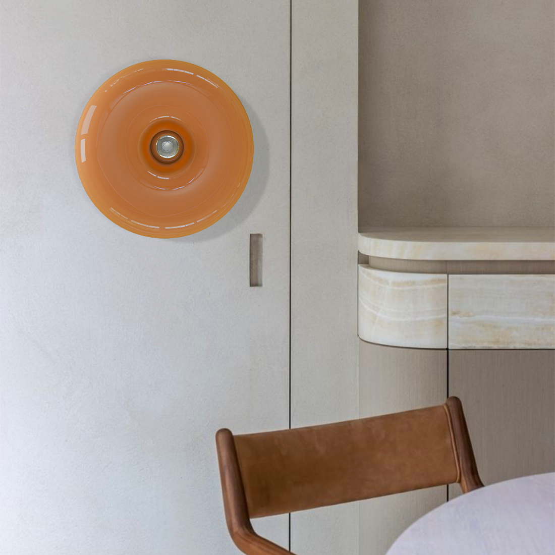 Round Glass Dimmable LED Wall Light with Touch Control